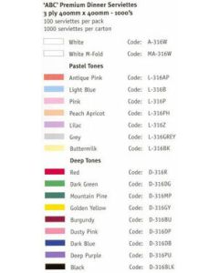 ABC L316PH Dinner Napkin 3 Ply Peach (1000)