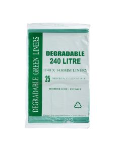 Austar ENV240LT Degradable Green 240L Garbage Bags (100)