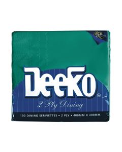 Deeko Dinner Napkin 2 Ply Bottle Green (1200)