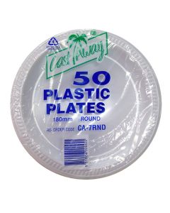 Plate - Plastic Round 180mm White (50)