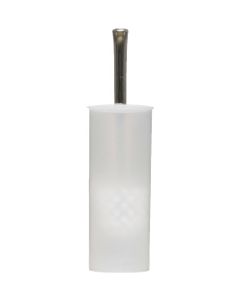 Toilet Brush/Tidy Set - Enclosed Round White/Stainless Steel