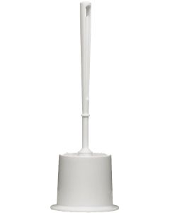 Toilet Brush/Tidy Set - Round Plastic White