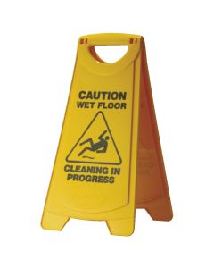 Oates IW-101 Safety Sign - Wet Floor A Frame Plastic Yellow
