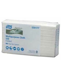 Premium 530 Multipurpose Folded Large Wipes - White W4 (300)