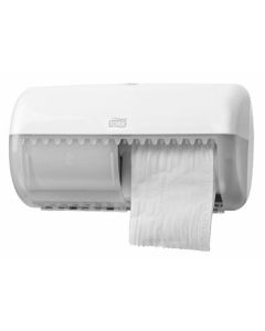 Tork 557000 Twin Conventional Toilet Roll Dispenser White T4